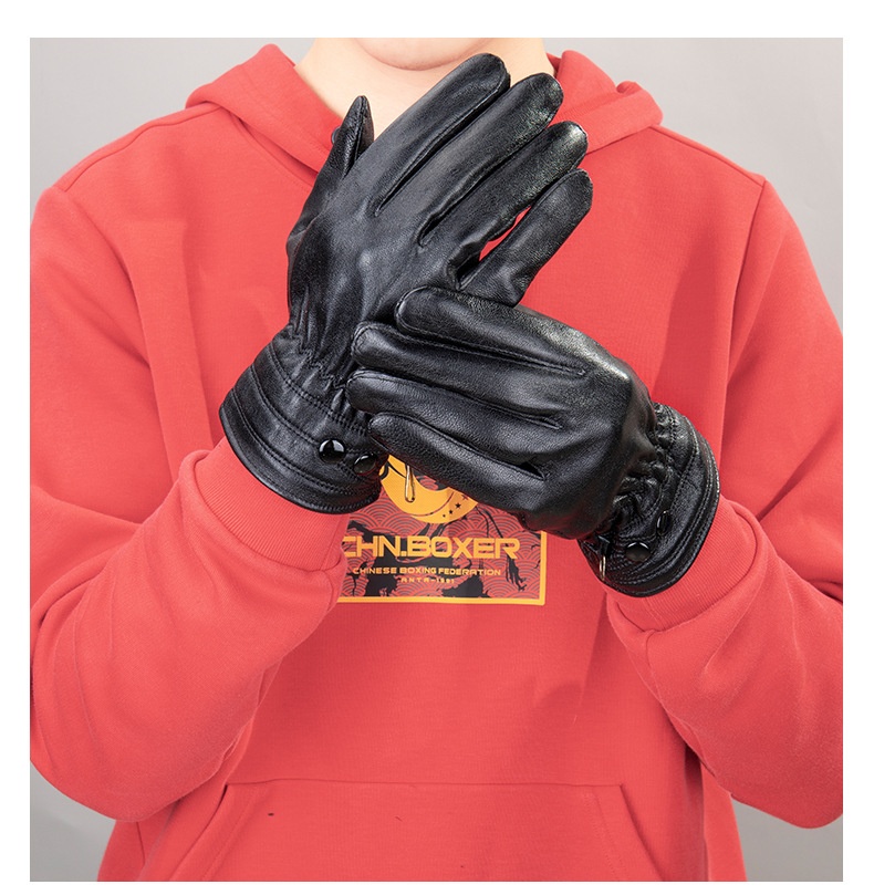 boy Boy Boy For Women And Men Winter Korean Solid Color Pattern Warm Fleece Thickened Waterproof Cold-Proof Fingered Cycling Ski_voghion.com