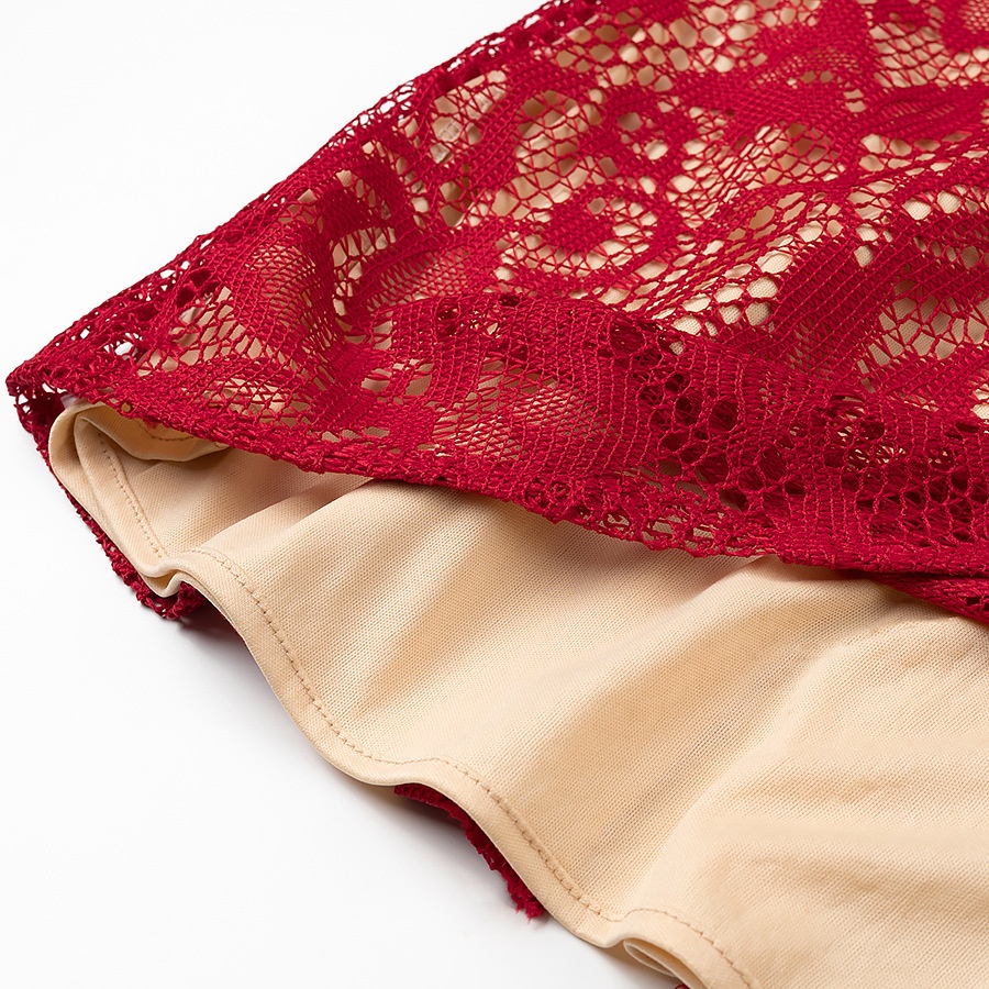 ChicShe ChicShe European And American Sexy Women's Clothing New Long Sleeve Lace Hollow Slim Fit Elegant Hot Girl Bodycon Dress_voghion.com