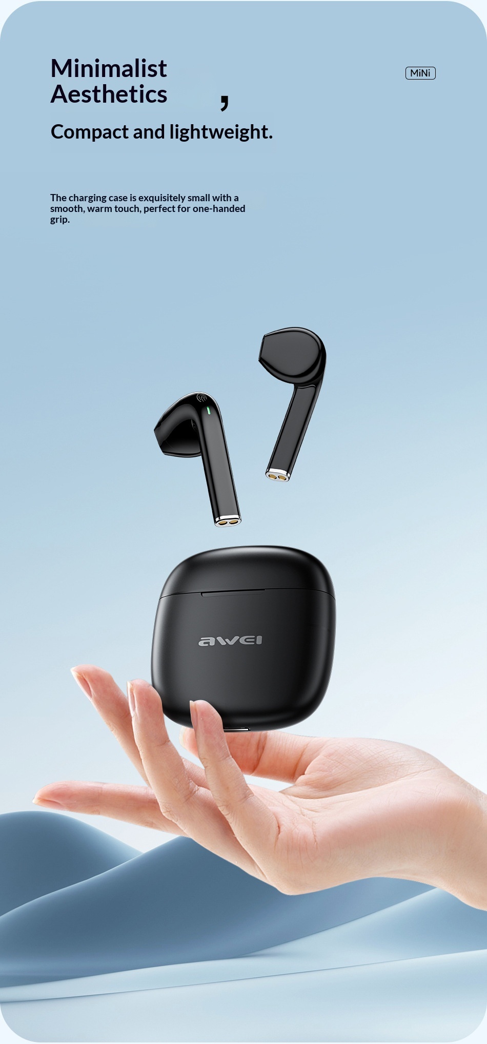 NeoGear NeoGear AWEI TWS Semi-In-Ear HiFi Sound Quality 5.3 Noise Cancelling Sports Bluetooth Earbuds_voghion.com