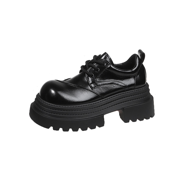 Voyage Damen-Lederschuhe mit dicker Sohle, britische Derby-Schnürschuhe mit großer Zehenpartie, neues Modell Frühjahr 2025, Slipper mit Absatz._voghion.com