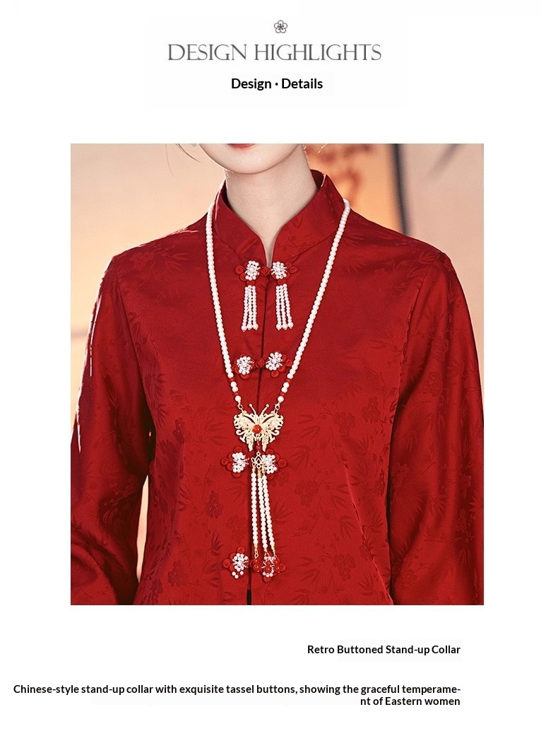 ChicShe ChicShe Rood Bruidspak Voor Toasting, Luxe Verlovingsoutfit, Nieuw Chinees Bruidsschat Showpak, Trouwjurk, Huwelijk_voghion.com