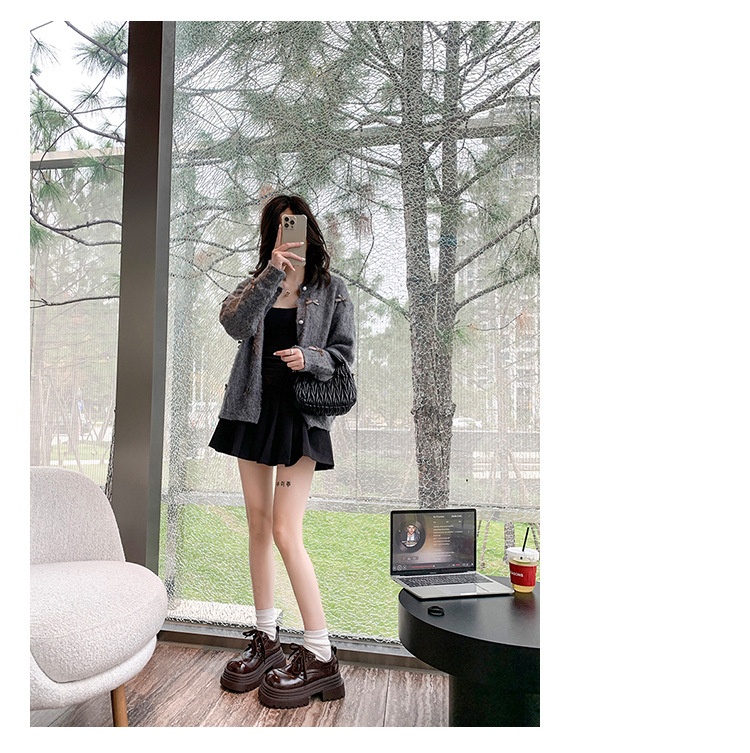 Voyage Damen-Lederschuhe mit dicker Sohle, britische Derby-Schnürschuhe mit großer Zehenpartie, neues Modell Frühjahr 2025, Slipper mit Absatz._voghion.com