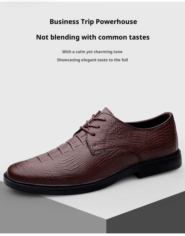 Scarpe Derby da uomo in pelle con motivo coccodrillo, stile casual, versatili, estive, Voyage 2024_voghion.com