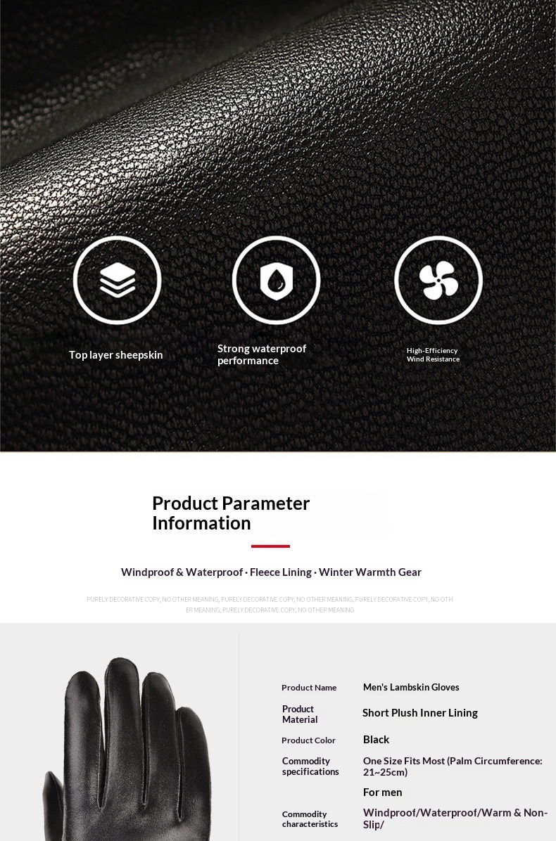 boy Boy Boy Autumn Winter Men's Sheepskin Warm Outdoor Windproof Fleece Lined Thickened Genuine Leather For Cycling Driving_voghion.com