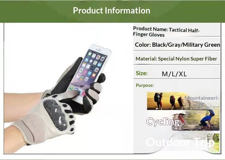 boy Boy Boy Cross-Border New Fitness Men's Outdoor Tactical Training Cycling Full Finger Warmth Anti-Cut PU Gloves Foreign Trade_voghion.com