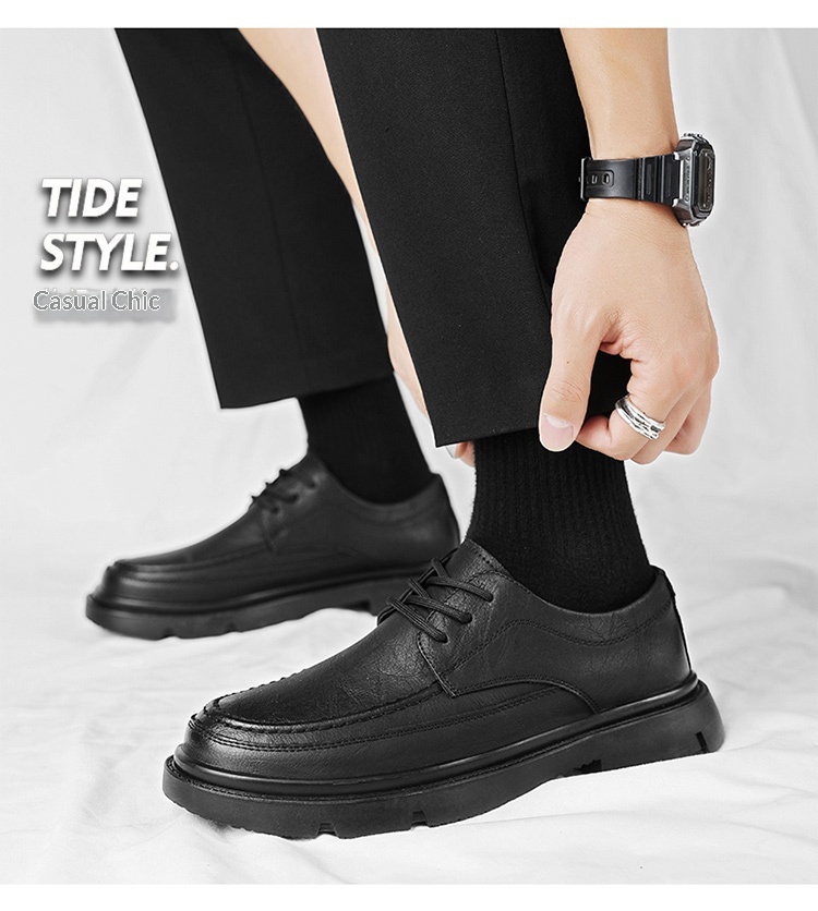 Voyage Soft Sole Leather Shoes For Men, Business Casual Formal Wedding Groom Wide Toe Derby Shoes, Large Sizes 46 47 48, Black_voghion.com