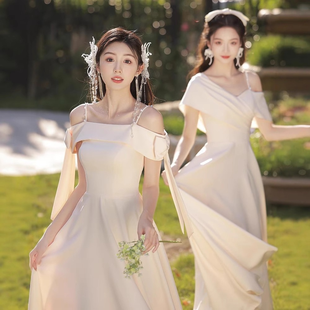 ChicShe ChicShe 2025 New Style Female Best Friend Fairy Slim Champagne Color Sister Bridesmaid Group Dress High-end Summer_voghion.com