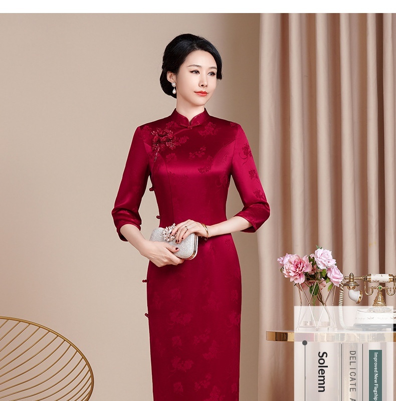 ChicShe ChicShe Herfst Nieuwe Vintage Verbeterde Cheongsam Voor Vrouwen, High-End Gevoel, Outfit voor Middelbare En Oudere Moeders, Oma's_voghion.com