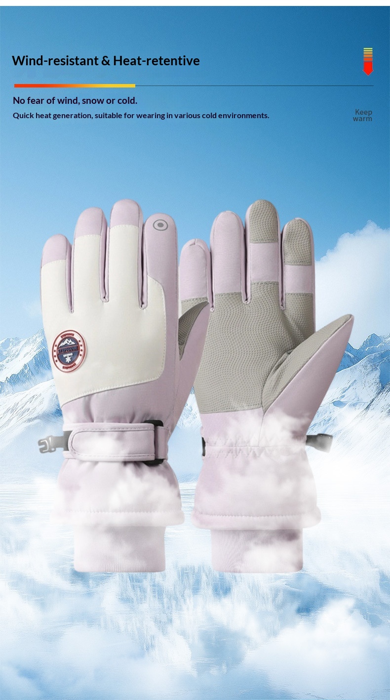boy Boy Boy Cotton Touch Screen Men Winter Warm Women Riding Thickened Fleece Windproof Outdoor Motorcycle Ski Gloves_voghion.com
