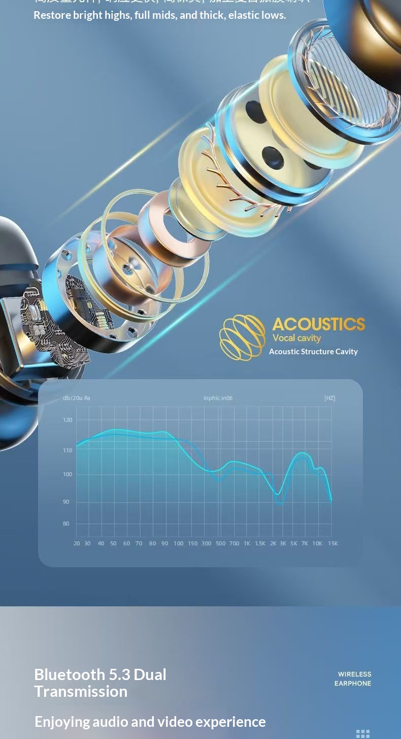 Écouteurs intra-auriculaires Bluetooth haut de gamme NeoGear, sans fil, à clip, haute qualité sonore, longue autonomie, réduction de bruit intelligente_voghion.com