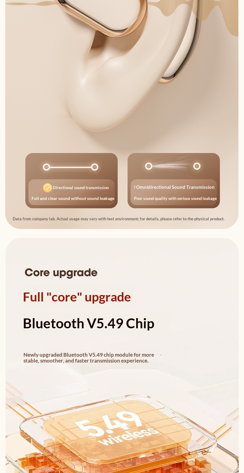 NeoGear NeoGear Cross-Border AI Translation M76 Wireless Ear Hook OWS Non-In-Ear Super Lon Battery Life Bluetooth Earphones_voghion.com