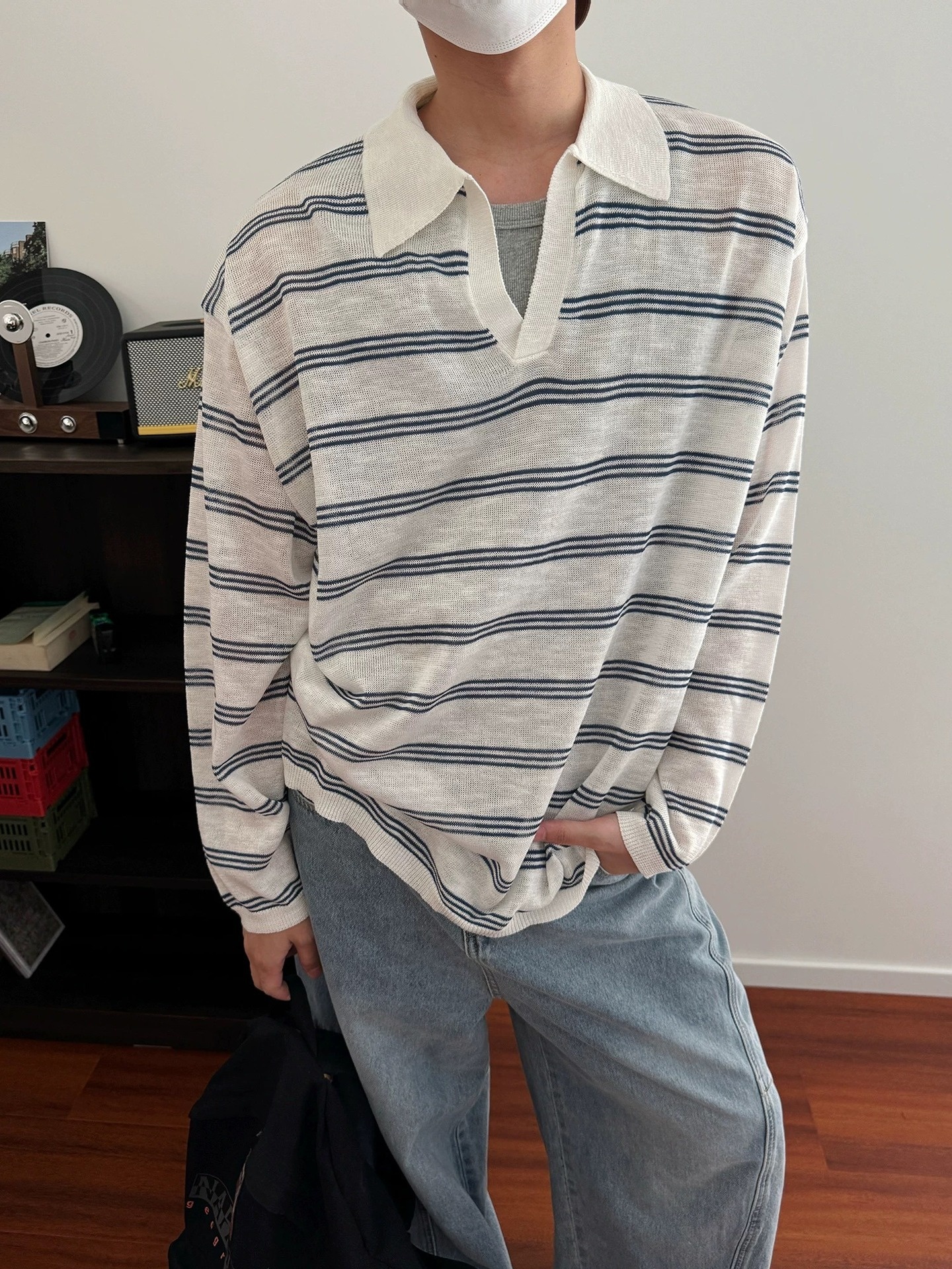 boy Boy Polo Shirt For Men Spring And Autumn V-Neck Sun Protection Knitted Long Sleeve Thin Breathable Lightweight T-Shirt With_voghion.com