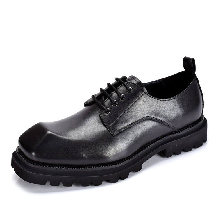 Scarpe da uomo in vera pelle Voyage, eleganti e di alta qualità, con punta quadrata, suola spessa, stile retrò, casual e artigianali_voghion.com