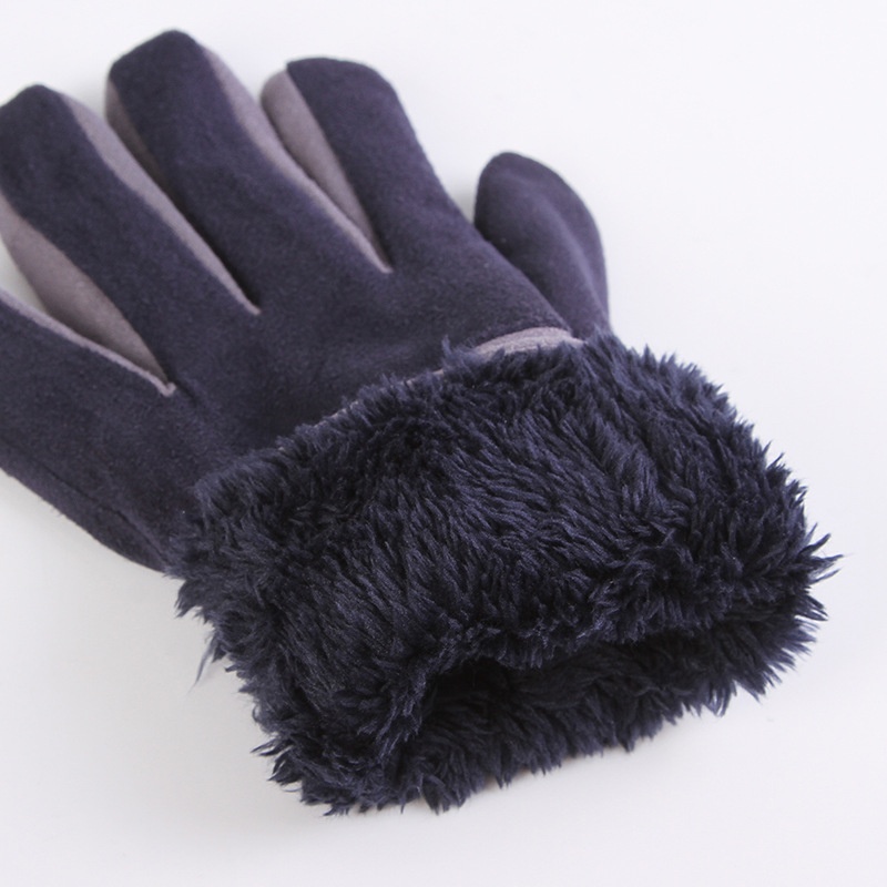 boy Boy Boy Chenghu Snail Men Warm Winter Fleece Lined Finger Touchscreen Cycling Outdoor Korean Fashion Suede Gloves_voghion.com