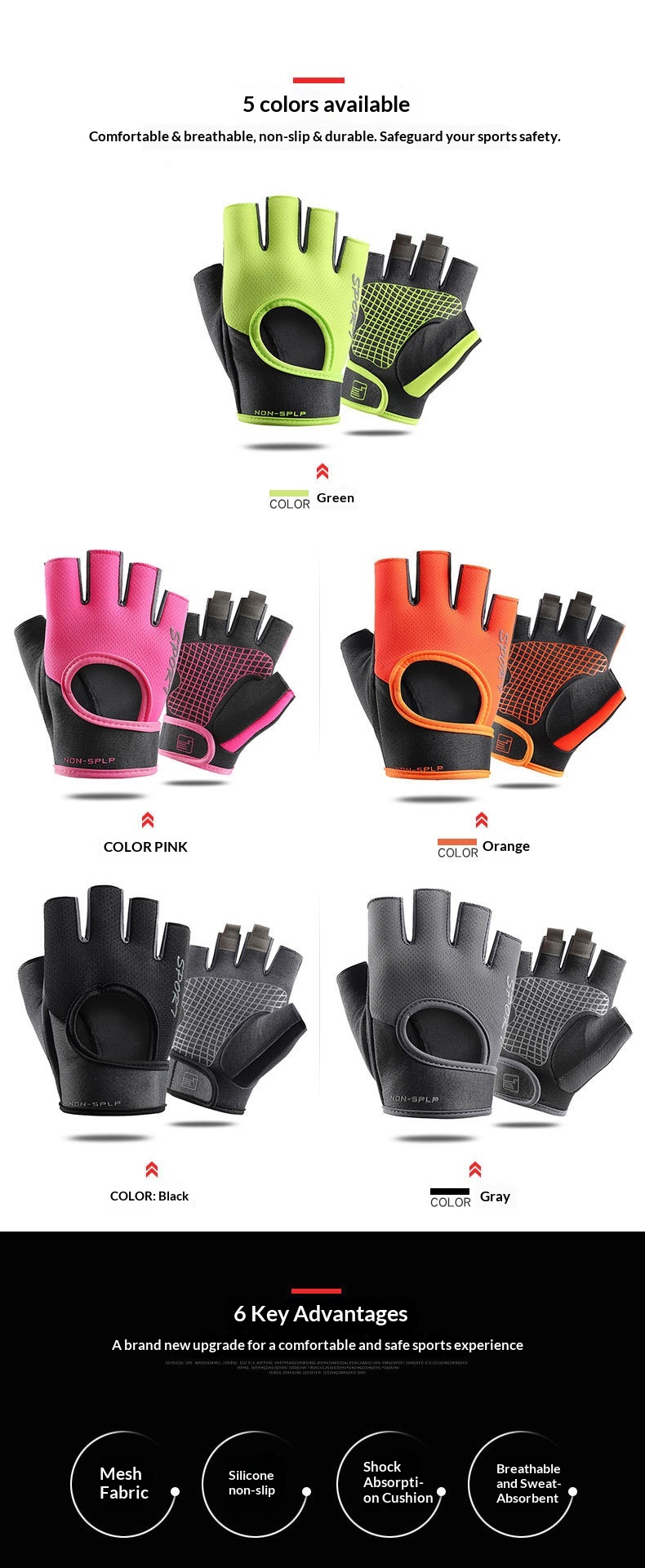Boy Boy Boy Radhandschuhe mit halben Fingern für Damen und Herren, strapazierfähige, fingerlose Fitness-Handschuhe für den Sommer, Outdoor-Handschuhe für Damen_voghion.com