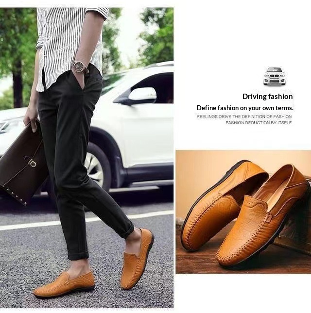 Voyage Voyage Summer Business Casual British Style Loafers Slip-On Lazy Soft Sole Versatile Breathable Men's Leather Shoes_voghion.com