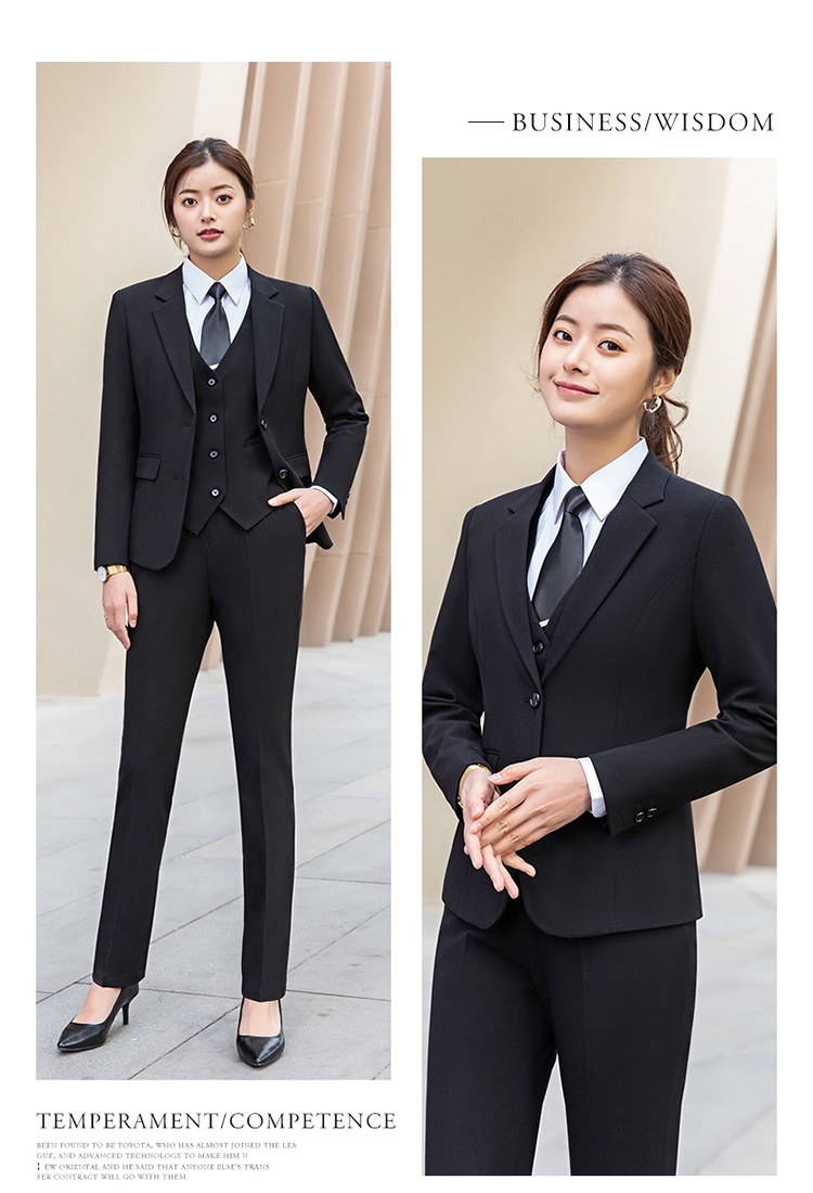 Boy Business Zwart Jasje Heren Commuter Slim Fit Professioneel Formeel Damespak Driedelige Set Groothandel_voghion.com