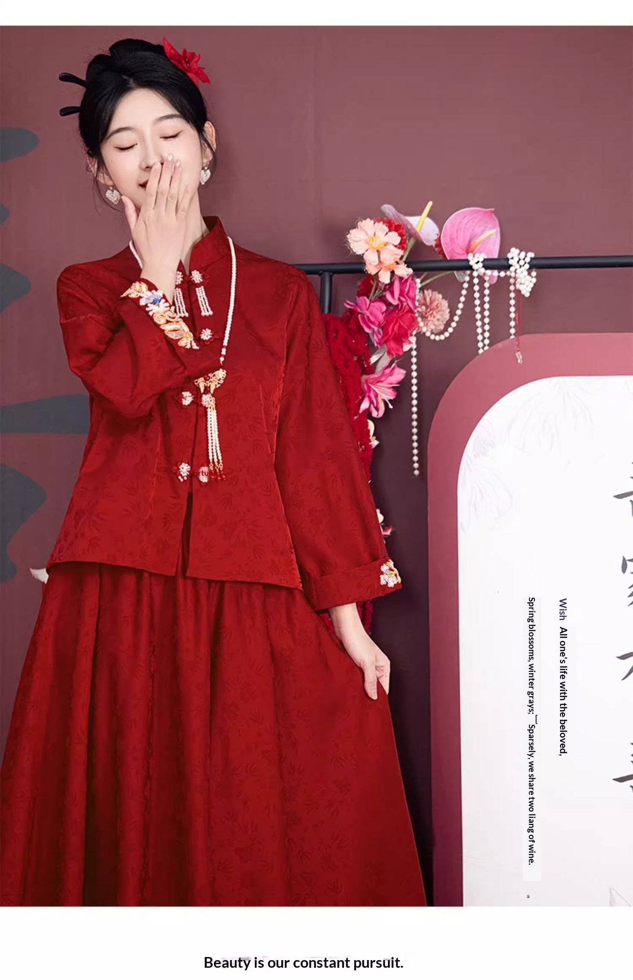 ChicShe ChicShe Rood Bruidspak Voor Toasting, Luxe Verlovingsoutfit, Nieuw Chinees Bruidsschat Showpak, Trouwjurk, Huwelijk_voghion.com