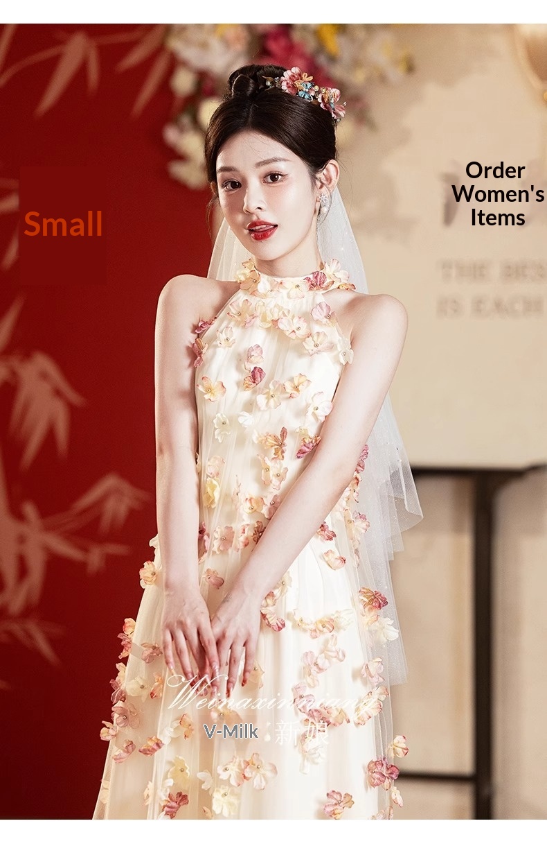 ChicShe ChicShe French Style Evening For Women 2025 New Light Niche High-end Engagement Sheer Toast Dress Bride Morning Robe_voghion.com