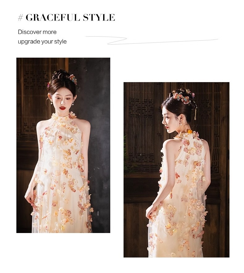 ChicShe ChicShe French Style Evening For Women 2025 New Light Niche High-end Engagement Sheer Toast Dress Bride Morning Robe_voghion.com