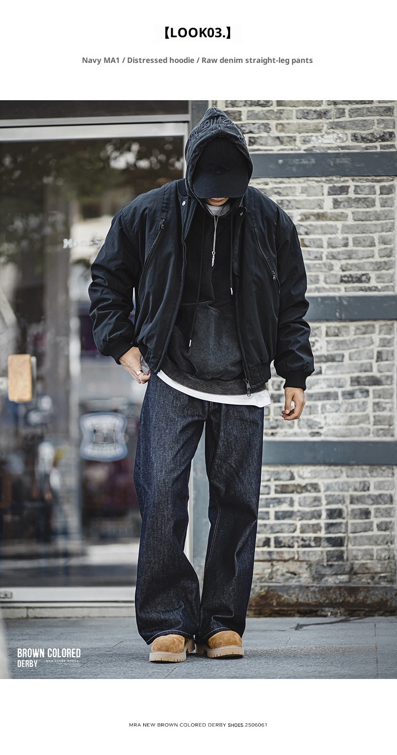 Voyage MRA Brown Derby Men's 2025 New Autumn Low-top Yellow Boots Thick Sole Height-increasing Big Toe Work Leather Shoes_voghion.com