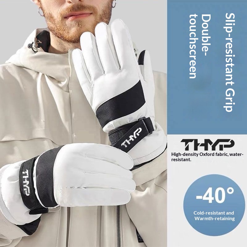 boy Boy Boy Men's Winter With Fleece Lining, Thickened, Warm, Leather Men, Waterproof, Touchscreen, Student Riding, Motorcycle_voghion.com