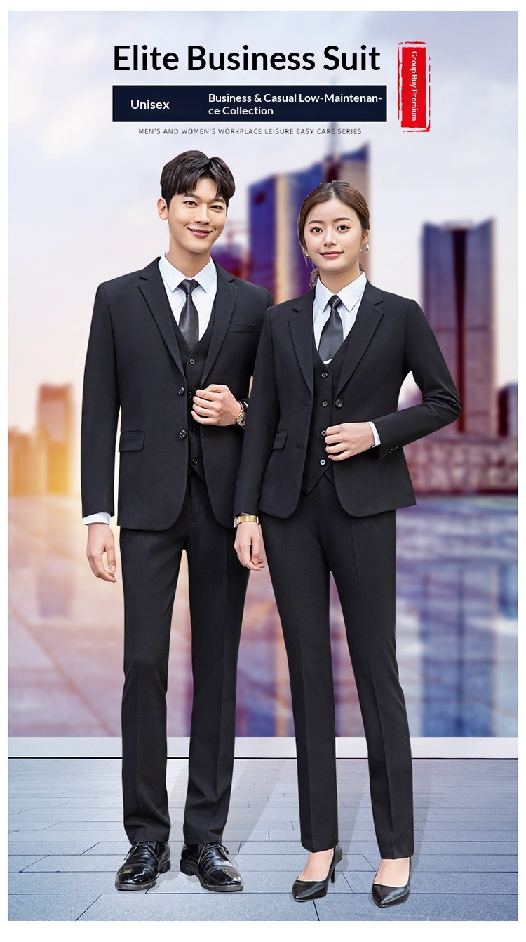 Boy Business Zwart Jasje Heren Commuter Slim Fit Professioneel Formeel Damespak Driedelige Set Groothandel_voghion.com