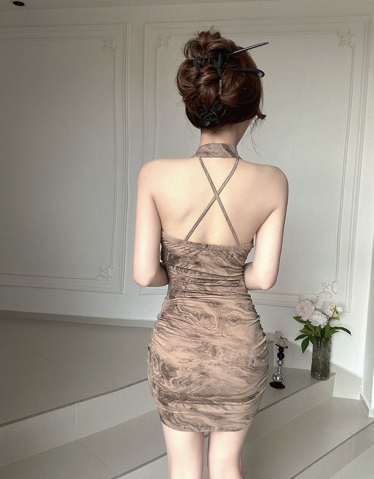 ChicShe ChicShe Robe courte moulante sexy style chinois vintage Cheongsam amélioré sans manches à bretelles, style national chinois_voghion.com