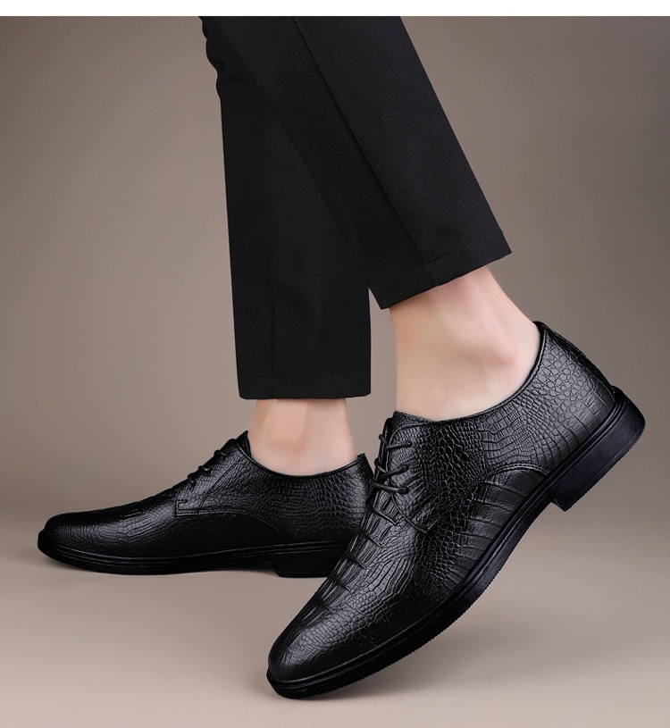 Scarpe Derby da uomo in pelle con motivo coccodrillo, stile casual, versatili, estive, Voyage 2024_voghion.com