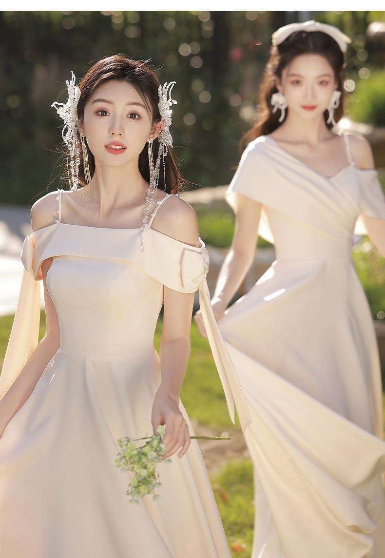 ChicShe ChicShe 2025 New Style Female Best Friend Fairy Slim Champagne Color Sister Bridesmaid Group Dress High-end Summer_voghion.com