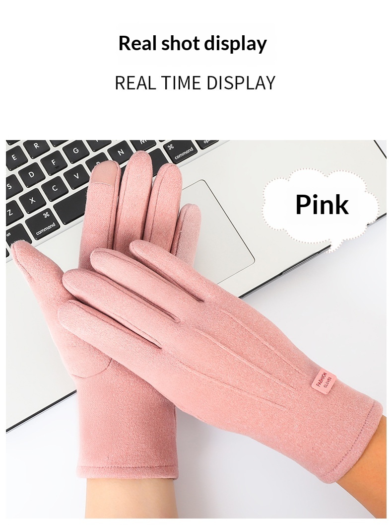 Gants chauds pour homme et femme, conçus pour le cyclisme, la conduite et les sports de plein air en polaire pour l'automne et l'hiver, compatibles avec les écrans tactiles._voghion.com