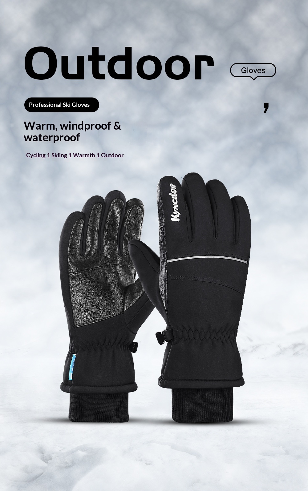 boy Boy Boy Winter Outdoor Cycling Skiing Sports Warm Gloves For Men And Women, Touchscreen Compatible, Fleece-lined, Thickened,_voghion.com