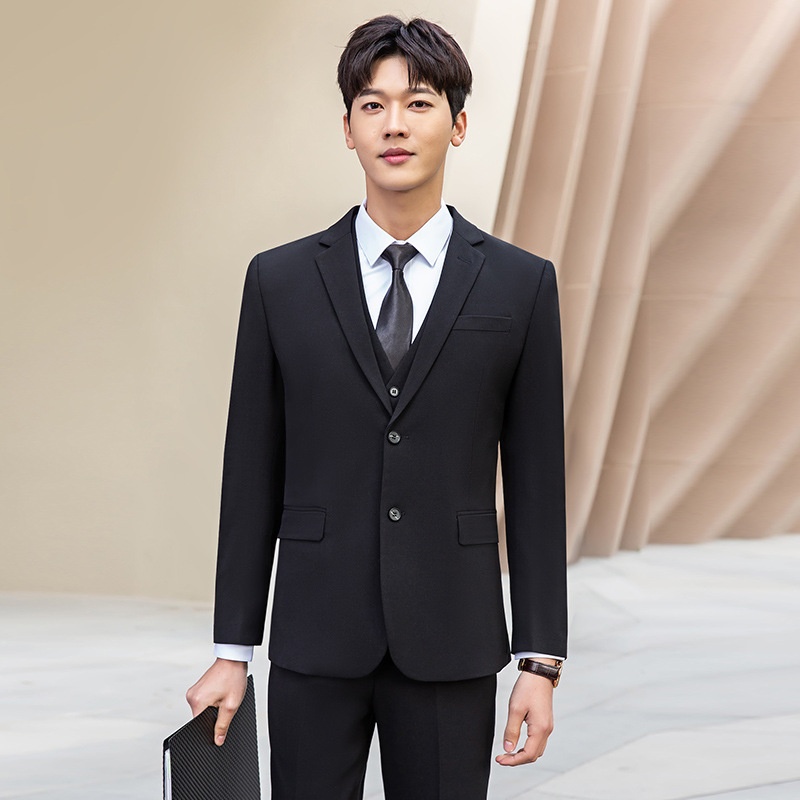 Boy Business Zwart Jasje Heren Commuter Slim Fit Professioneel Formeel Damespak Driedelige Set Groothandel_voghion.com