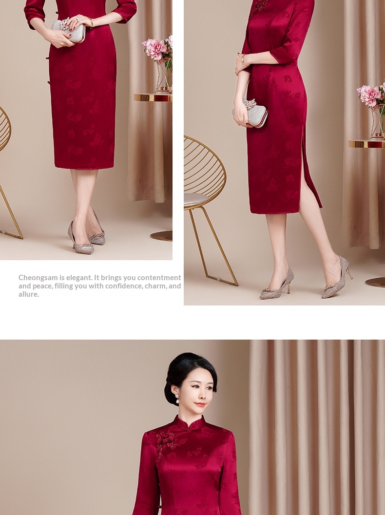 ChicShe ChicShe Herfst Nieuwe Vintage Verbeterde Cheongsam Voor Vrouwen, High-End Gevoel, Outfit voor Middelbare En Oudere Moeders, Oma's_voghion.com