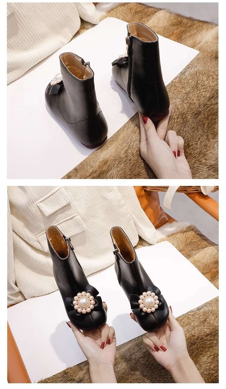 ShoeGlobe ShoeGlobe Girls' 2025 Autunno Nuovo Bambini Martin Per Ragazze Eleganti Bambini Grandi Stivali Stile Principessa_voghion.com