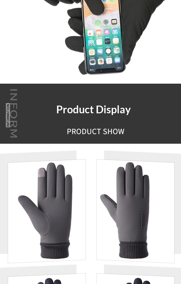 ragazzo Ragazzo Ragazzo Morbido Mezza età e Anziani All'aperto Per Uomo Inverno Corsa Ciclismo Touchscreen Guida Foderato in Pile Ispessito Genitore_voghion.com