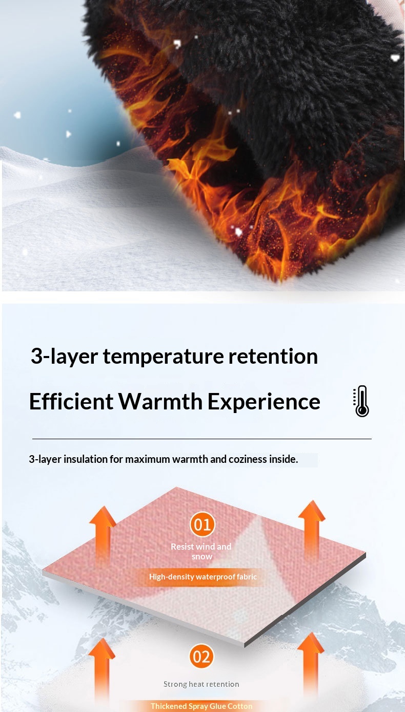 Gants de ski d'hiver pour femme, doublés polaire, épais, chauds, imperméables, compatibles avec les écrans tactiles, spécialement conçus pour la moto._voghion.com