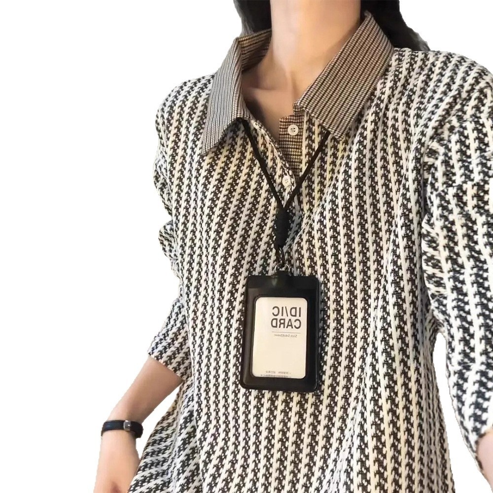 boy Boy Chenille Jacquard Polo Collar Sweat Men's Autumn High-end Style Little Long Sleeve Houndstooth Base Shirt_voghion.com