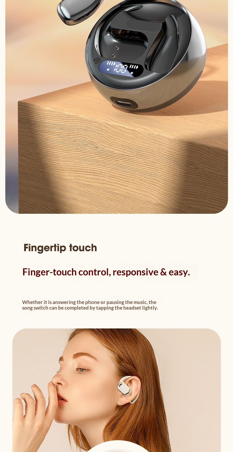 NeoGear NeoGear Cross-Border AI Translation M76 Wireless Ear Hook OWS Non-In-Ear Super Lon Battery Life Bluetooth Earphones_voghion.com