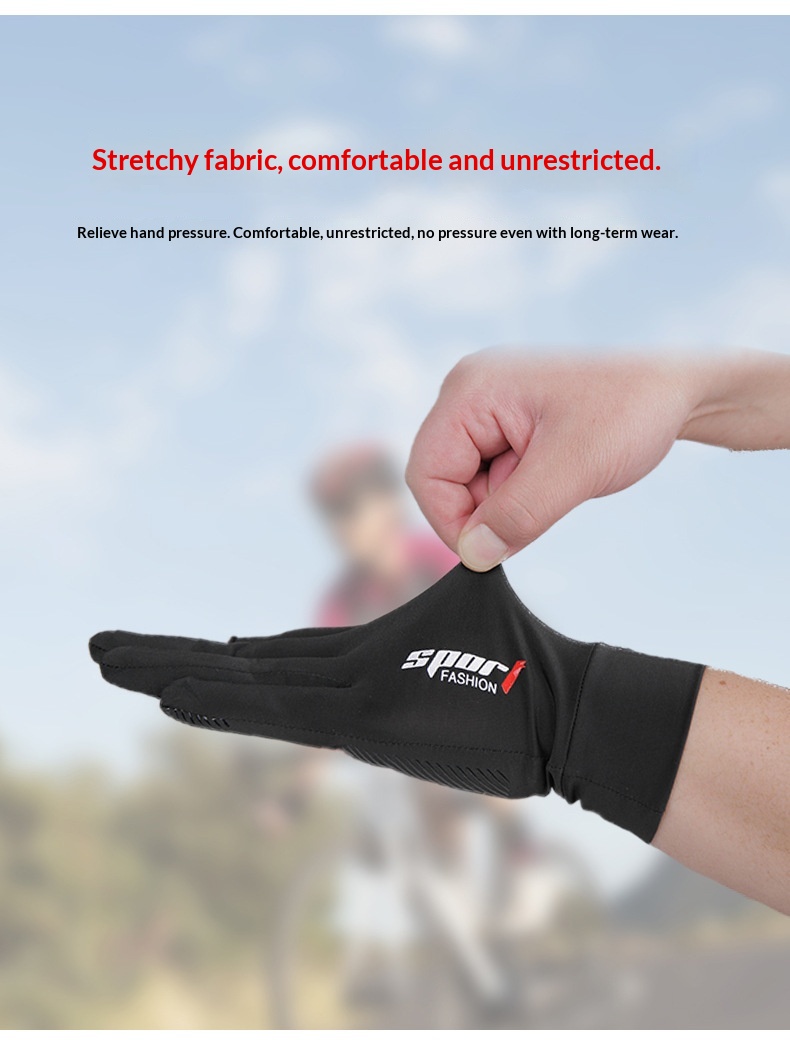 Junge Junge Junge Radfahren Outdoor Fahren Elektrofahrrad Sonnenschutz Rutschfest Touchscreen Fingerlose Herren Angeln Eis Seide Handschuhe_voghion.com