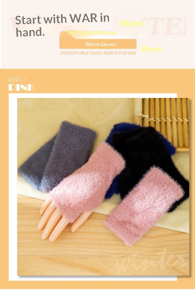 boy Boy Boy Finger Gloves For Women, Autumn And Winter Warm Harajuku Style, Men's Student Couple Fingerless Half Gloves, Ins Trend_voghion.com