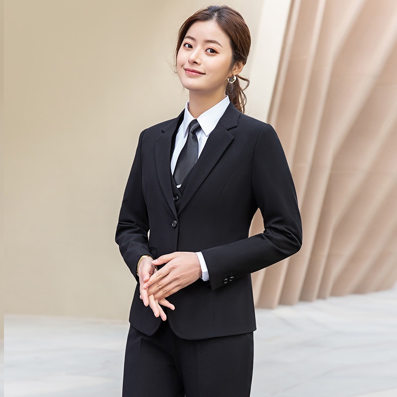 Boy Business Zwart Jasje Heren Commuter Slim Fit Professioneel Formeel Damespak Driedelige Set Groothandel_voghion.com