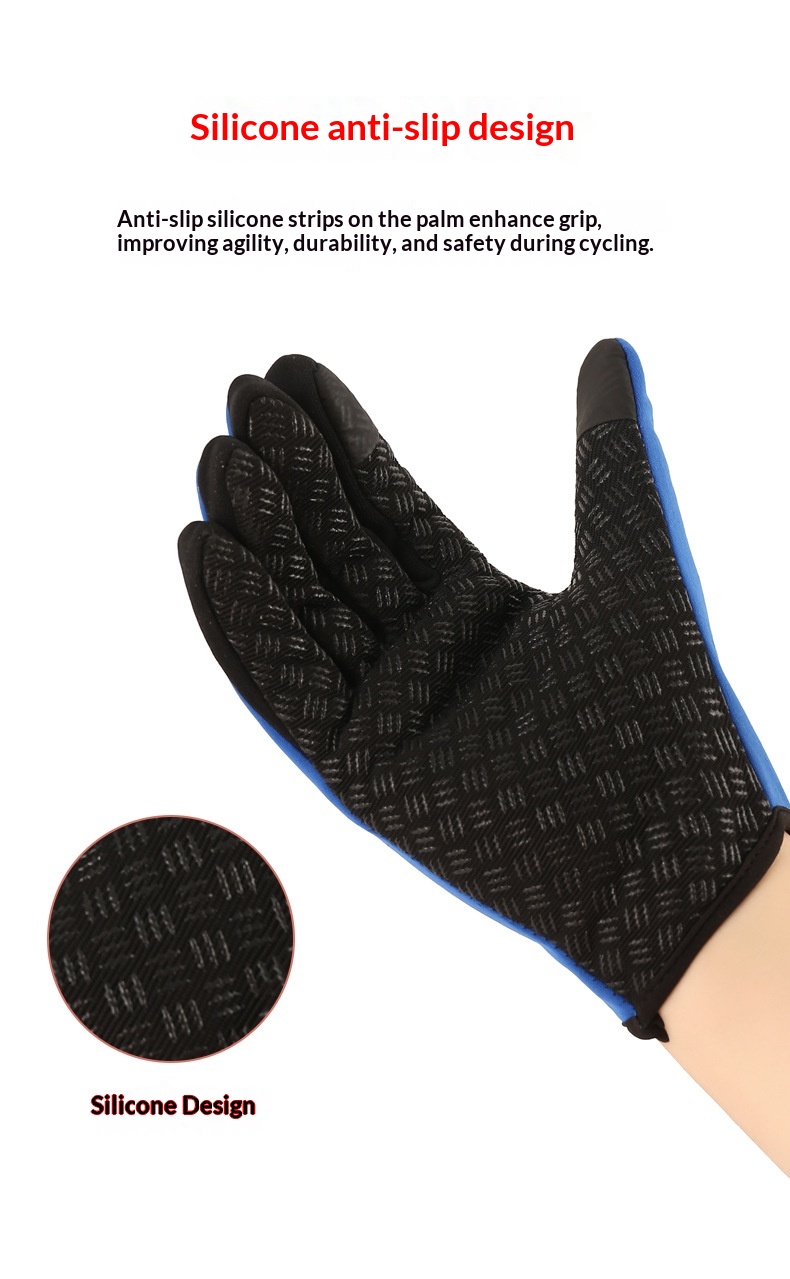 boy Boy Boy Autumn And Winter Touchscreen Fleece-Lined Cold-Proof Warm Rock Brothers Anti-Slip Anti-Freeze Motorcycle Riding Gloves_voghion.com