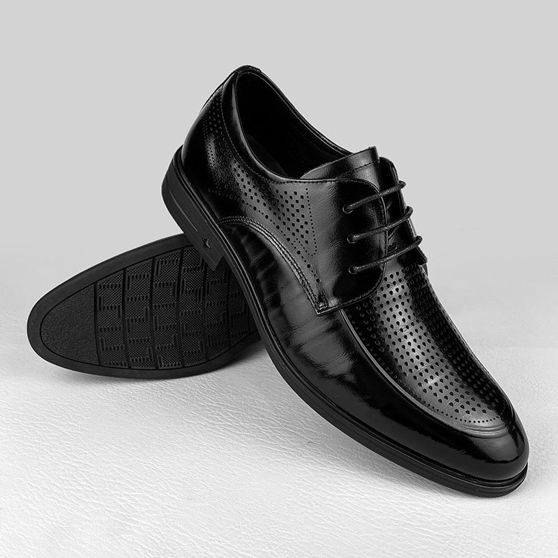 Scarpe derby da uomo Voyage Formal, estive, traspiranti, in rete, da ufficio, in vera pelle, primo strato, in pelle bovina_voghion.com