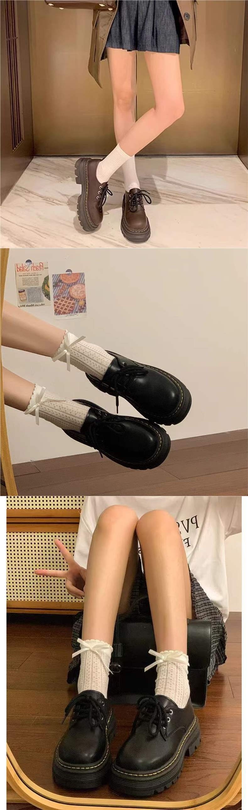 Mocassins Mary Jane noirs en cuir souple à semelle épaisse, style britannique, collection automne-hiver 2025._voghion.com