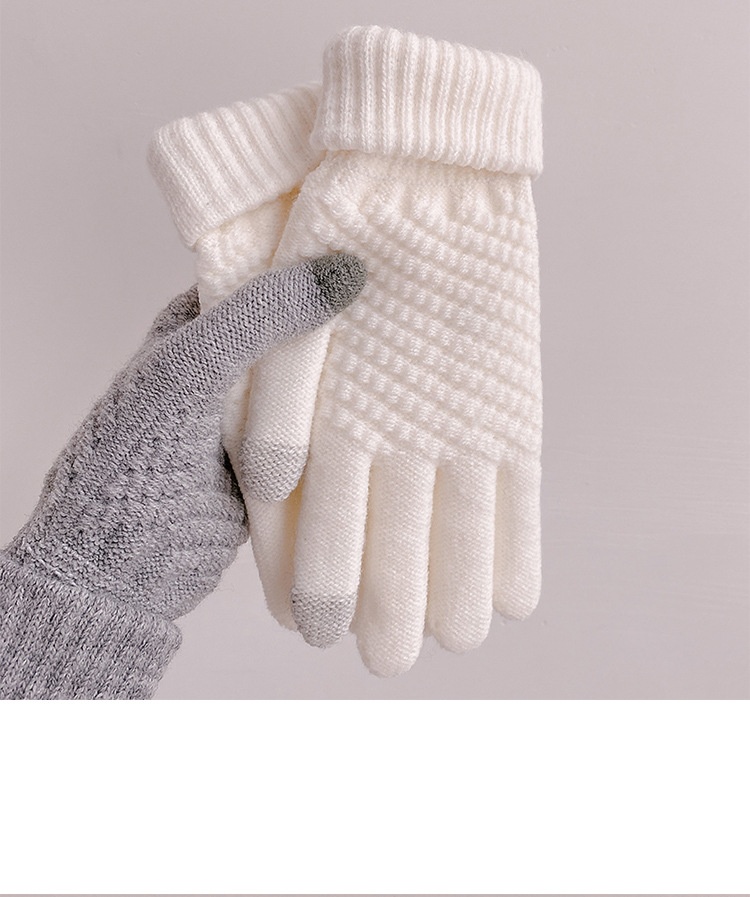 boy Boy Boy Warm Gloves For Women 2023 Autumn Winter New Thickened Fleece Cold-Proof Flip Cover Knitted Men Touchscreen_voghion.com
