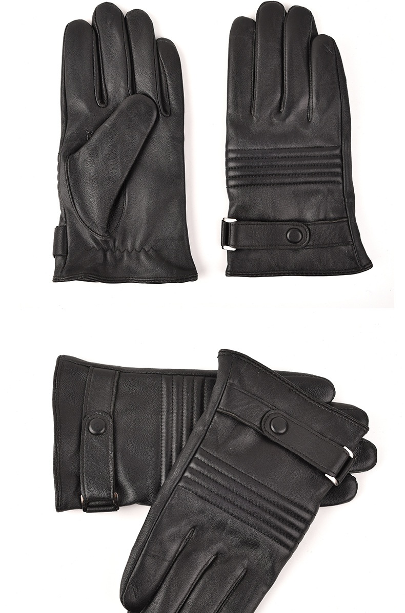 boy Boy Boy Autumn Winter Men's Sheepskin Warm Outdoor Windproof Fleece Lined Thickened Genuine Leather For Cycling Driving_voghion.com