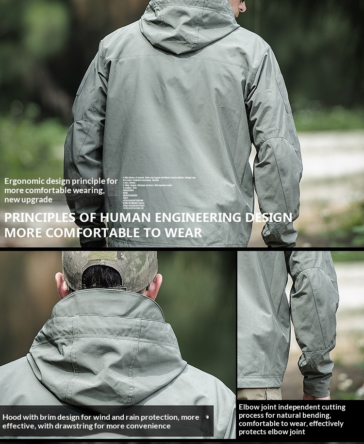 Veste softshell tactique légère pour homme, coupe-vent et imperméable, idéale pour les activités de plein air et les déplacements._voghion.com
