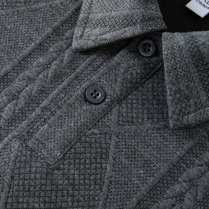 boy Boy Textured Sweatshirt For Men, Spring And Autumn Style, Zodiac Year Clothing, American Retro High-end Long Sleeve Polo_voghion.com