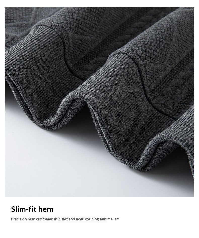 boy Boy Textured Sweatshirt For Men, Spring And Autumn Style, Zodiac Year Clothing, American Retro High-end Long Sleeve Polo_voghion.com